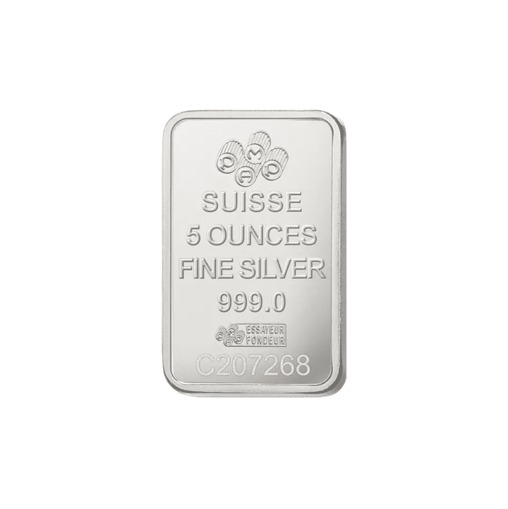5 oz Silver Bar - PAMP - GoldUnion US